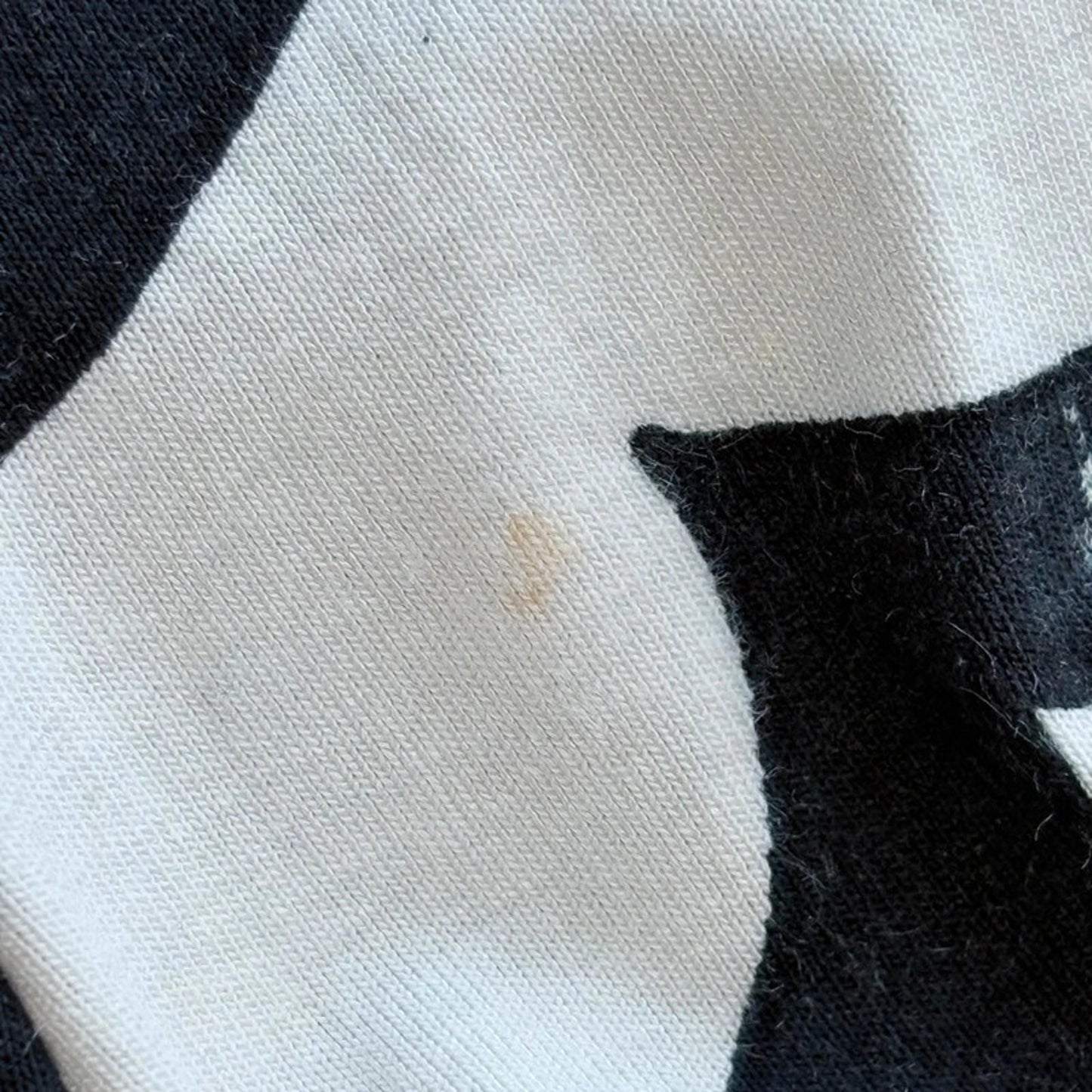 Close up of small mark on dress