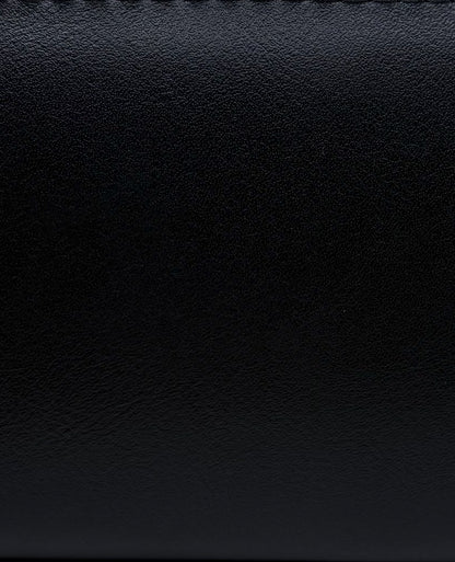 Close-up of black leather texture