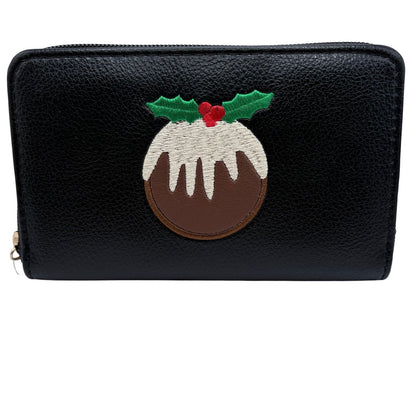Black Purse with Christmas Pudding