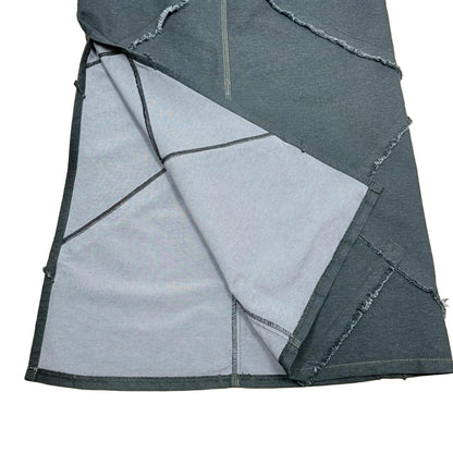 Inside of black skirt on a white background