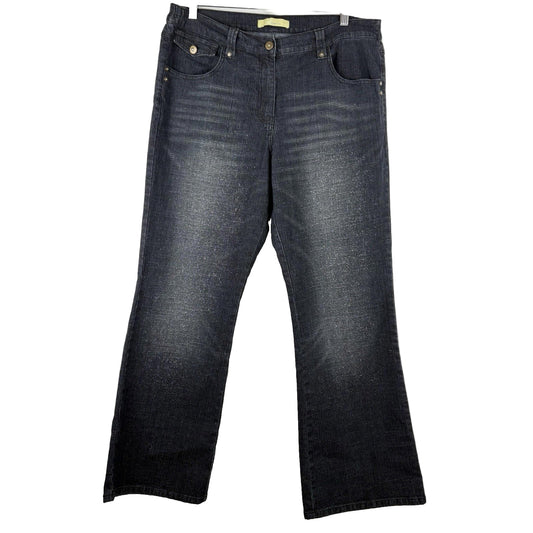 Pair of black wash jeans on a white background