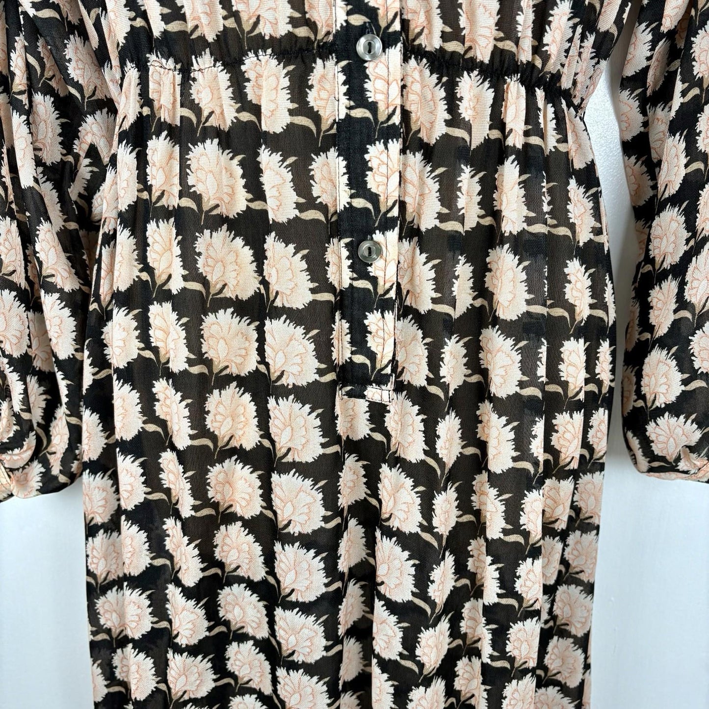 Black and beige floral patterned dress 